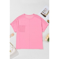 Bonbon Corded Patchwork Pocketed Plus Size T Shirt - 1X thumbnail
