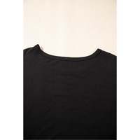 Black Checkerd DESERT DREAMS Printed Ripped Plus Size Tee - 1X thumbnail