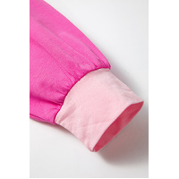 Pink Colorblock Patchwork Long Sleeve Plus Size Top - 1X thumbnail
