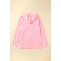Pink Plus Size Taupe Chevron Hooded Top - 2X thumbnail
