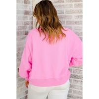 Pink Touch Down Rugby Football Embroidered Plus Size Sweatshirt - 4X thumbnail