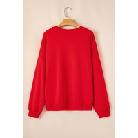 Racing Red Christmas Candy Cane Graphic Plus Size Sweatshirt - 4X thumbnail
