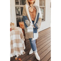 Multicolor Plus Size Colorblock Knit Cardigan - 2X thumbnail