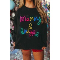 Black Tinsel Merry & Bright Round Neck Plus Size Sweater - 1X thumbnail
