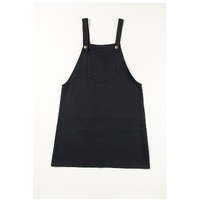 Black Solid Buttoned Straps Plus Size Overall Dress - 2X thumbnail