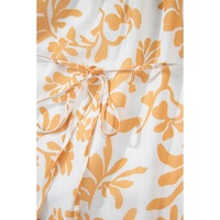 Apricot Floral Print Puff Short Sleeve Resort Plus Size Maxi Dress - 2X thumbnail