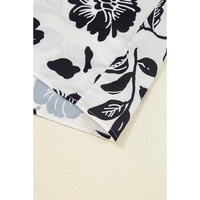 Black Floral Print Tiered Frilled Half Sleeve Plus Size Mini Dress - 1X thumbnail