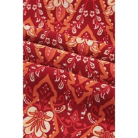 Orange Plus Size Printed Surplice Neck Empire Waist Flowy Mini Dress - 1X thumbnail