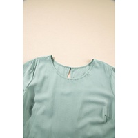 Grass Green Ruffle Trim Short Sleeve Plus Size Flared Mini Dress - 4X thumbnail