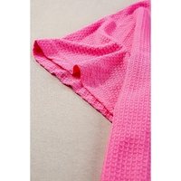 Rose Red Solid Waffle Knit Plus Size Two Piece Set - 1X thumbnail