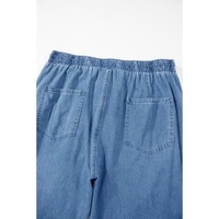 Dusk Blue Drawstring Waist Pocketed Plus Size Denim Joggers - 3X thumbnail