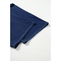 Real Teal Plus Size Drawstring High Waist Wide Leg Casual Jeans - 4X thumbnail