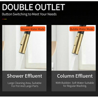 2023 Brushed Gold Spout Matte Black pull out with spray function kitchen mixer tap faucet thumbnail