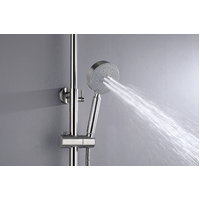 2023 Brushed Nickel Solid Stainless Steel 304 made shower set w diverter 200 mm head sprayer hand held head Suit Outdoor thumbnail