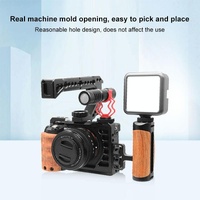 Wood Handle Metal Camera Cage For Sony Alpha 7C Stabilizer Rig thumbnail