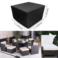 Outdoor Furniture Set Cover - Waterproof Anti-uv Dust-proof - 210d Oxford Cloth - 123x123x74cm - Black thumbnail