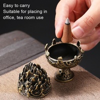 Small Vintage Copper Incense Burner - Bronze Ornament thumbnail