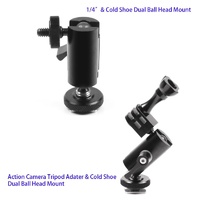 Universal Dual Ballhead Cold Shoe Mount for Action Cameras thumbnail
