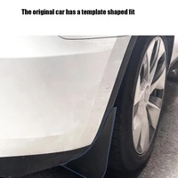 For Tesla Model Y Car Punch-Free Front And Rear Wheel Soft Rubber Fender Guard - Carbon Fiber - Matte Black thumbnail