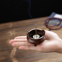 Antique Incense Burner - Pure Copper Binaural Small Indoor thumbnail