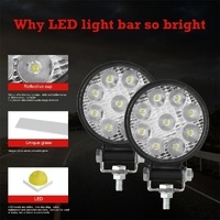 6.3W 10 - 30V Dc 6000K 3 Inch 9 Leds Circle Offroad Truck Car Driving Light Spotlight Work Light Fog Light thumbnail