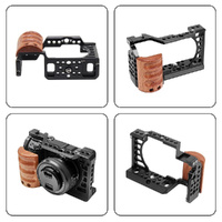 Wood Handle Metal Camera Cage For Sony A6400 / A6300 / A6100 / A6000 Stabilizer Rig thumbnail