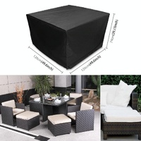 Outdoor Furniture Set Cover - Anti-uv Waterproof Dust-proof 210d Oxford Cloth Folding 126x126x74cm Black thumbnail