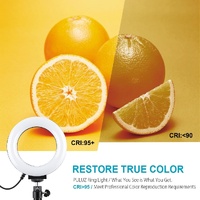 Usb 3 Modes Dimmable Led Ring Light with Tripod Holder and Cold Shoe Ball Head - 4.7 Inch Diameter thumbnail