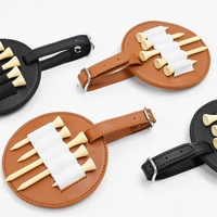 Double-sided Leather Golf Spike Insert Bag - Outdoor Waist Hanging Storage - Double-Sided Brown thumbnail
