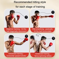 Indoor Boxing Reflex Training Ball With Headband - Black Pu Speed Ball - Rubber Ball Red thumbnail