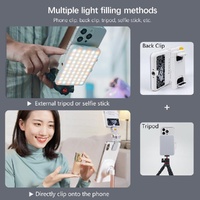 Rechargeable Clip Fill Light - 60 Leds 3 Light Modes Front & Back Clip a Type Blue - B Type Blue thumbnail