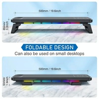 Usb Monitor Stand Riser with Type-c Ports - Wireless Charging  Black thumbnail