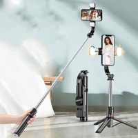 Bluetooth Remote Selfie Stick with Detachable Fill Light and Tripod thumbnail