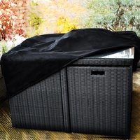 Waterproof 210d Oxford Cloth Cover for Outdoor Furniture Set - Protects from Uv Dust and Rain - 213 x 132 x 74cm - Black thumbnail