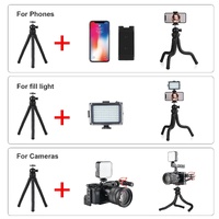 Flexible Mini Octopus Tripod with Ball Head and Phone Clamp for Slr Cameras Gopro and Cellphones thumbnail