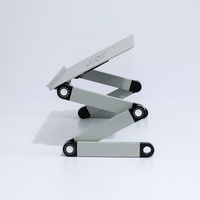 Portable Laptop Desk with Fan & Mouse Board - Aluminum Alloy Folding & Heightening - Black thumbnail