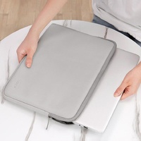 15 / 15.6 Inch Grey Pu Leather Laptop Bag thumbnail