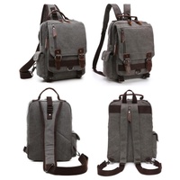 Khaki Canvas Chest Bag For Outdoor Travel Messenger Style thumbnail