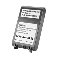 Replacement Battery for Dyson V8 Cordless Vacuum - 21.6v - 3000Mah thumbnail