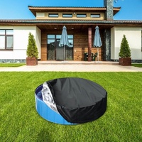 Round Foldable Pool Cover - Dustproof & Sunscreen - 162x30cm - Black / Silver thumbnail