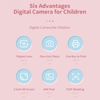 32g Pink Cartoon Kids Camera with Rotating Lens - A18 Hd thumbnail