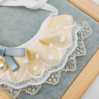Pet Bib Adjustable Saliva Towel Lace Pearl Pendant Dog Collar - Size L thumbnail