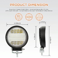 2 Pcs 4 Inch 15W Spot / Flood Light White Light Round - Shaped Waterproof Car Suv Work Lights Spotlight Led Bulbs Dc 9 - 30V thumbnail