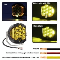 5 Inch Dc12V - 30V 5000Lm 6500K 50W Car Led Light On Three Sides Headlight For Jeep Wrangler Gold Light thumbnail