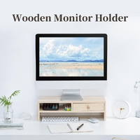 Wood Grain 2-tier Monitor Stand with Partition thumbnail