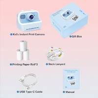 Blue Children'S Thermal Camera With Dual-Camera 1080P Hd 2400W Pixel 2.4-Inch Display - Purple+32Gb thumbnail