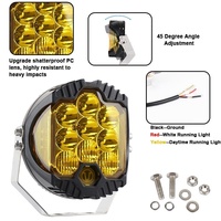 7 Inch Dc12V - 30V 8000Lm 6500K 90W Car Led Light On Three Sides Headlight For Jeep Wrangler Gold Light thumbnail