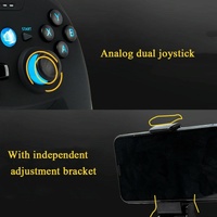 Wireless Game Controller for Android / Ios / Pc / Ps3 with Bluetooth & 2.4ghz Includes Handle Bracket and Receiver - Blue thumbnail