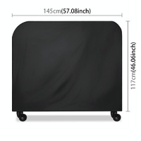 Waterproof 210d Oxford Cloth Bbq Grill Cover - Anti-uv Dust-proof Folding - Fits Gas Charcoal Electric - 145x61x117cm - Black thumbnail