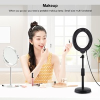 16cm Usb Led Ring Light with Tripod and 3 Modes - Black thumbnail